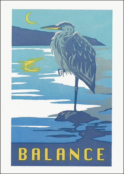 Blue Heron Balance Card