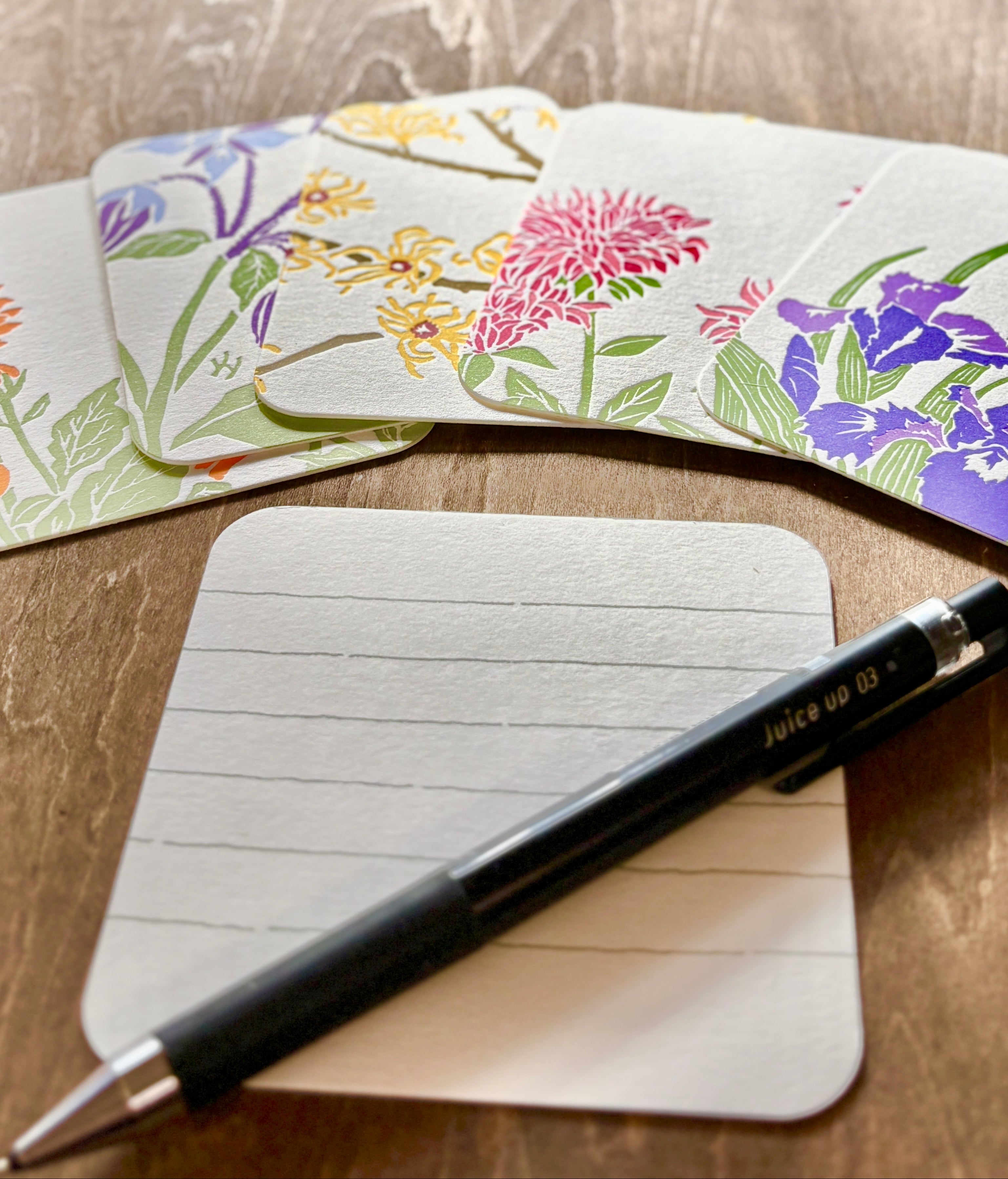 Floral message coaster for your correspondenc!